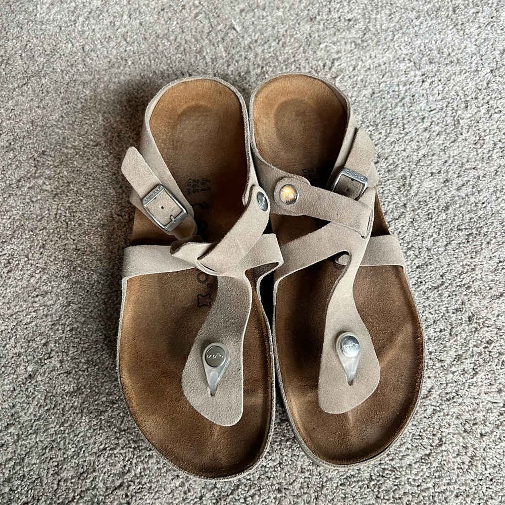 Birkenstock Papillio Gizeh Luna Wedge Size 41 Slip On Thong Sandals WORE 2X - Picture 7 of 8
